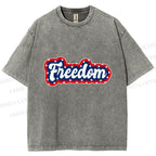 Unisex Independence Day Printed Washed Tee
