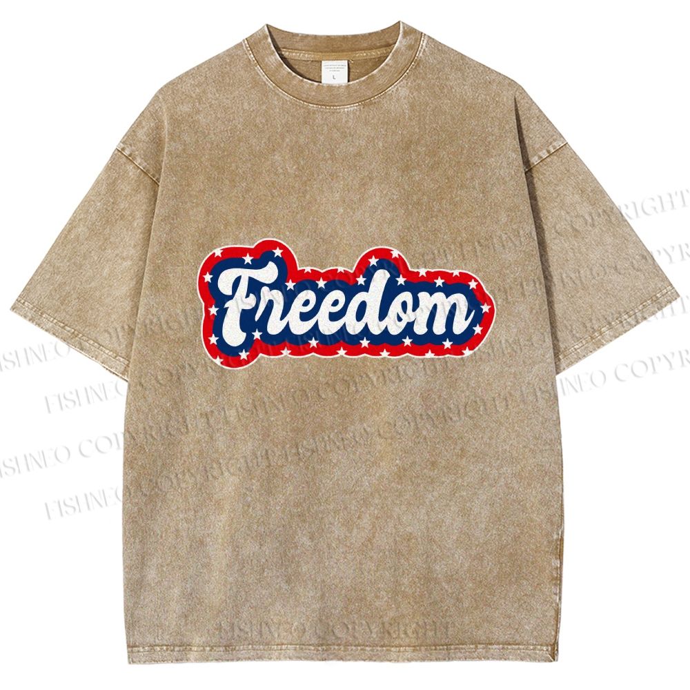 Unisex Independence Day Printed Washed Tee