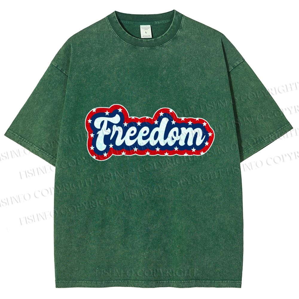 Unisex Independence Day Printed Washed Tee