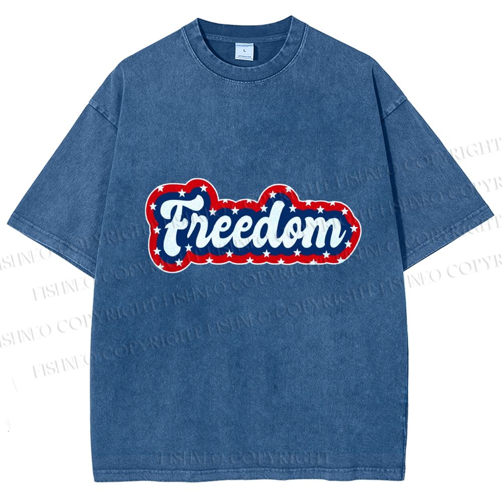 Unisex Independence Day Printed Washed Tee