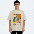 Unisex Yayoi Kusama Flower Printed Washed Tee