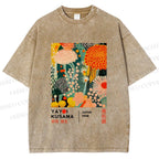 Unisex Yayoi Kusama Flower Printed Washed Tee