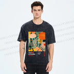 Unisex Yayoi Kusama Flower Printed Washed Tee