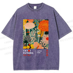 Unisex Yayoi Kusama Flower Printed Washed Tee