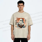 Unisex Ghost Ramen Noodles Printed Washed Tee