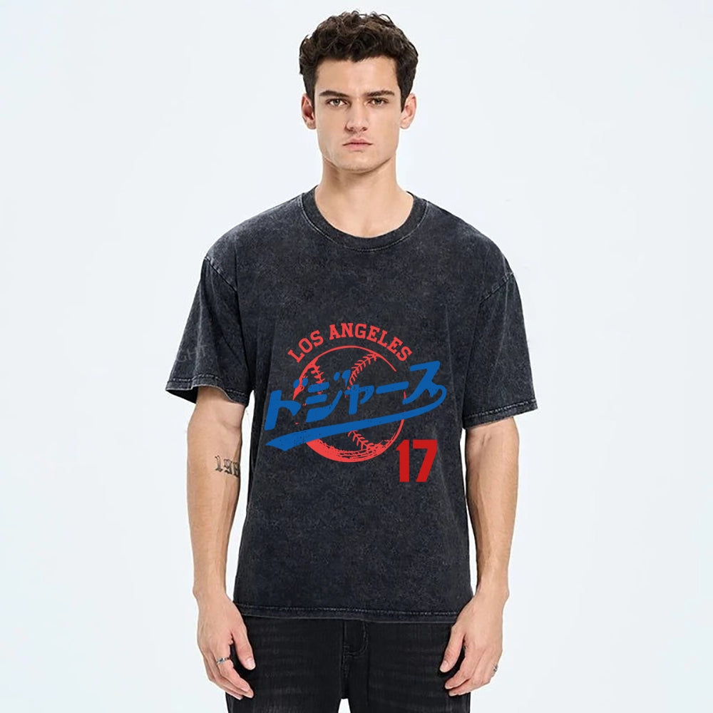 Los Angeles Dodgers japanese design Washed T-Shirt