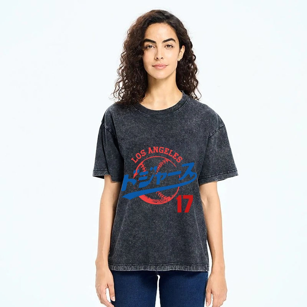 Los Angeles Dodgers japanese design Washed T-Shirt
