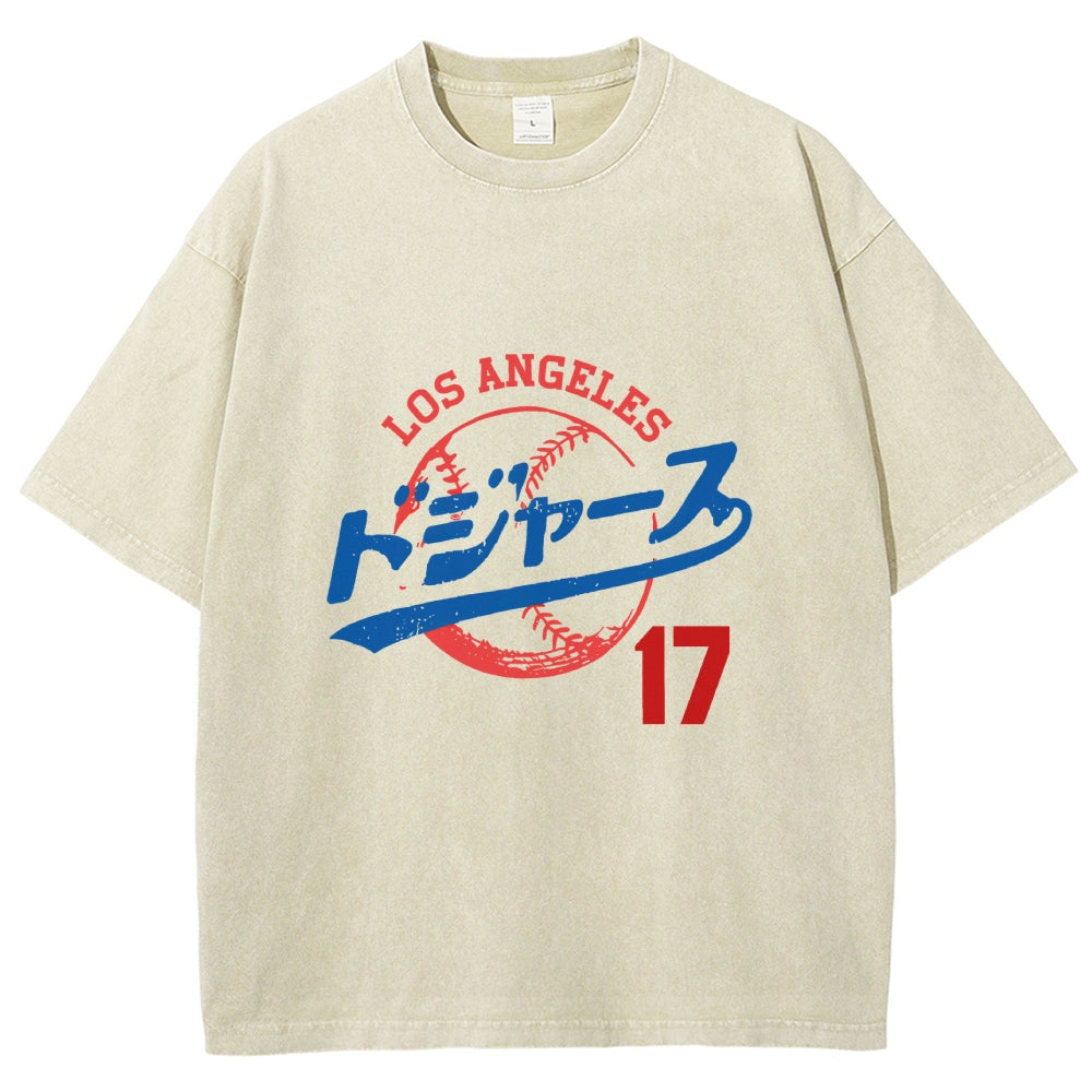 Los Angeles Dodgers japanese design Washed T-Shirt