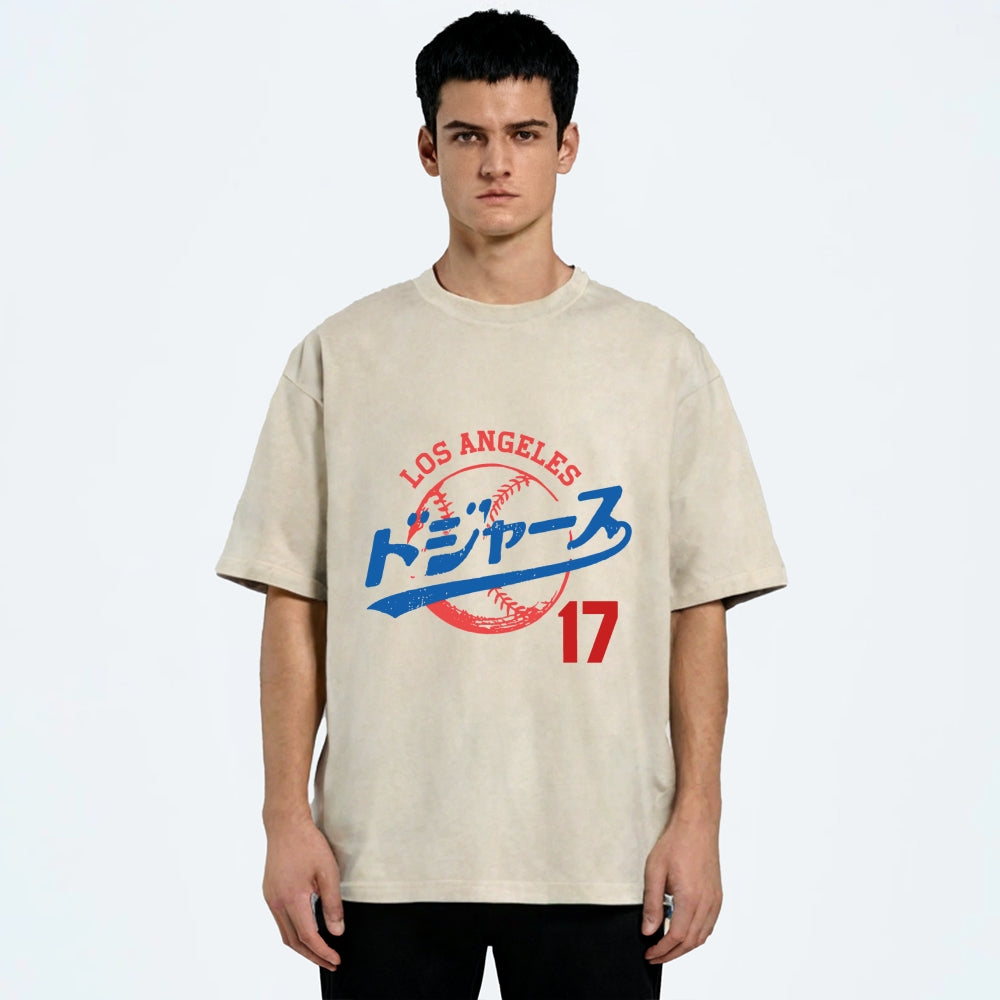 Los Angeles Dodgers japanese design Washed T-Shirt