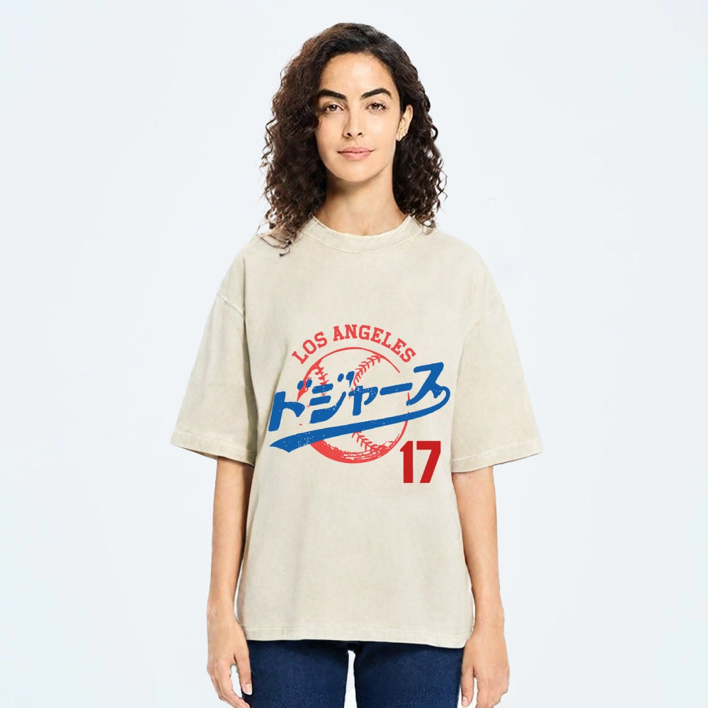 Los Angeles Dodgers japanese design Washed T-Shirt