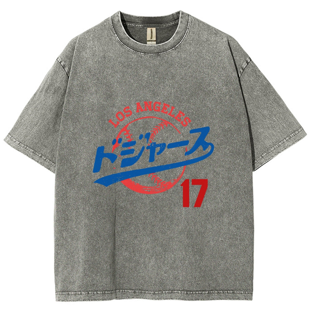 Los Angeles Dodgers japanese design Washed T-Shirt