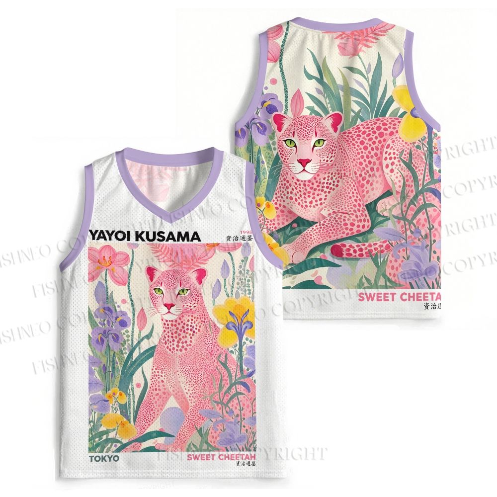 Yayoi Kusama Pink Cheetah Jersey Tank