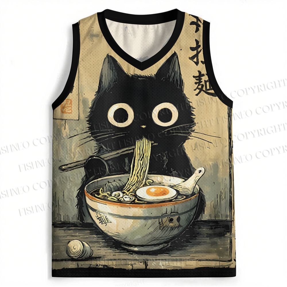 Retro Ramen Cat Jersey Tank