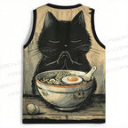 Retro Ramen Cat Jersey Tank