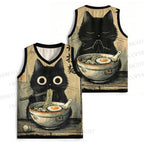 Retro Ramen Cat Jersey Tank