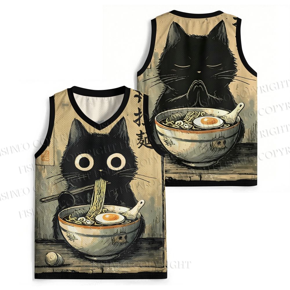 Retro Ramen Cat Jersey Tank