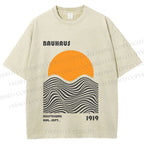 Unisex Bauhaus Sunset Printed Washed Tee