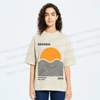 Unisex Bauhaus Sunset Printed Washed Tee