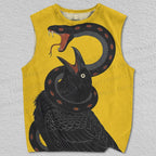 Unisex Vintage Crow With Snake Printed Tank Top