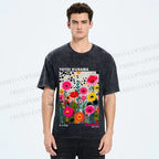 Unisex Yayoi Kusama Flower Printed Washed Tee