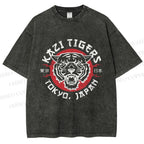 Unisex Japan Tokyo Tiger Printed Washed Tee