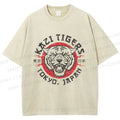 Unisex Japan Tokyo Tiger Printed Washed Tee