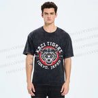 Unisex Japan Tokyo Tiger Printed Washed Tee