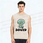 Unisex SpongeBob Squidward Printed Washed Tank Top