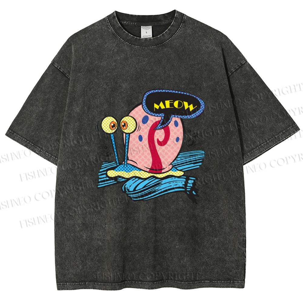 Unisex SpongeBob Gary the Snail Printed Washed Tee