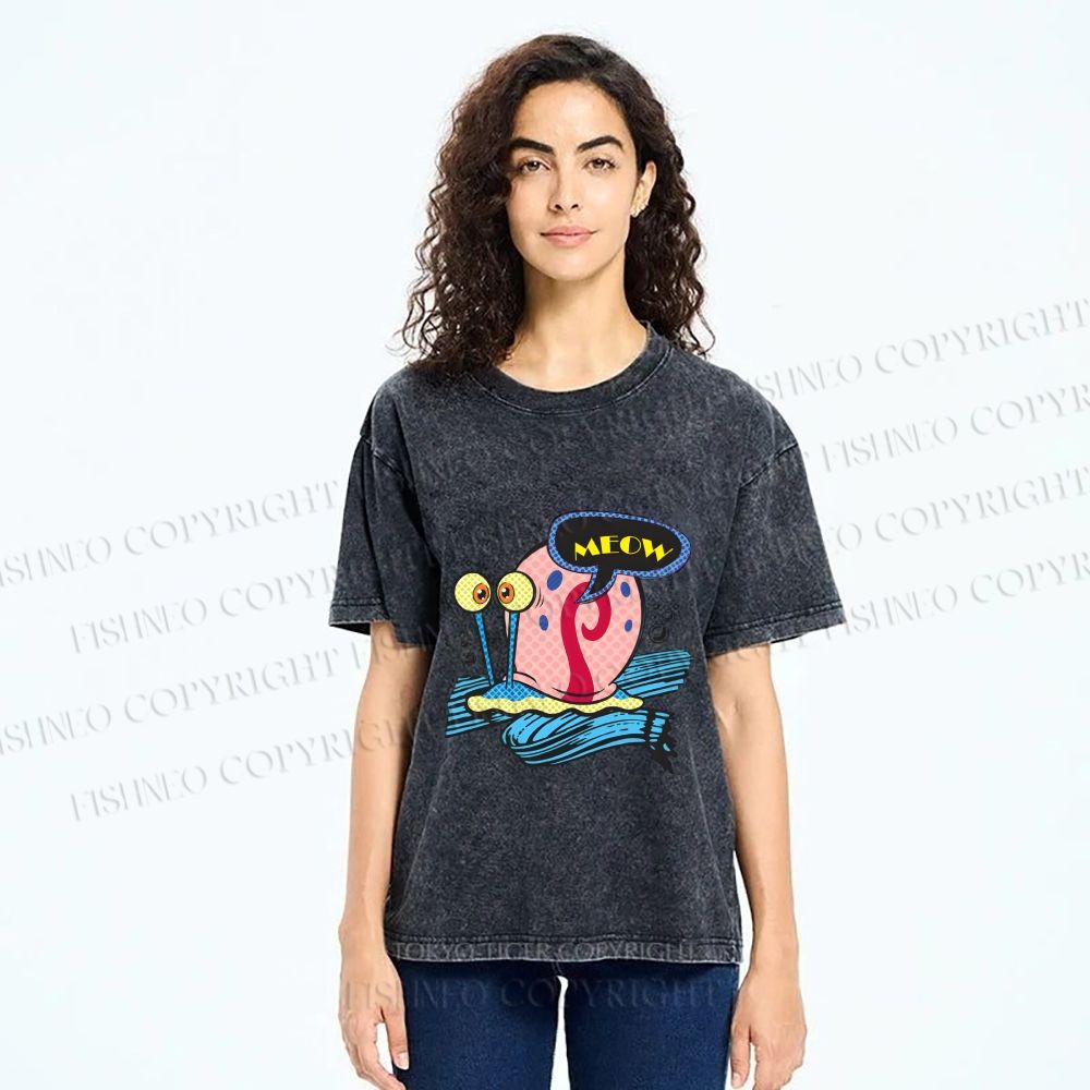 Unisex SpongeBob Gary the Snail Printed Washed Tee