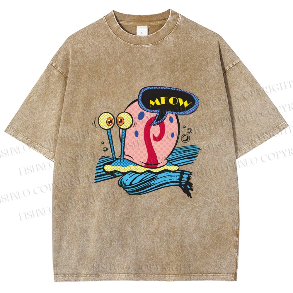 Unisex SpongeBob Gary the Snail Printed Washed Tee