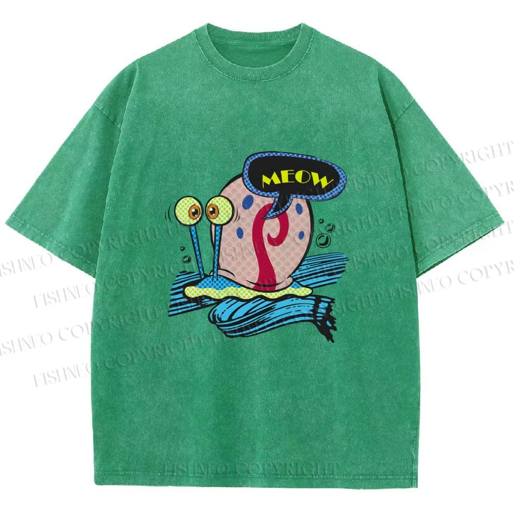Unisex SpongeBob Gary the Snail Printed Washed Tee