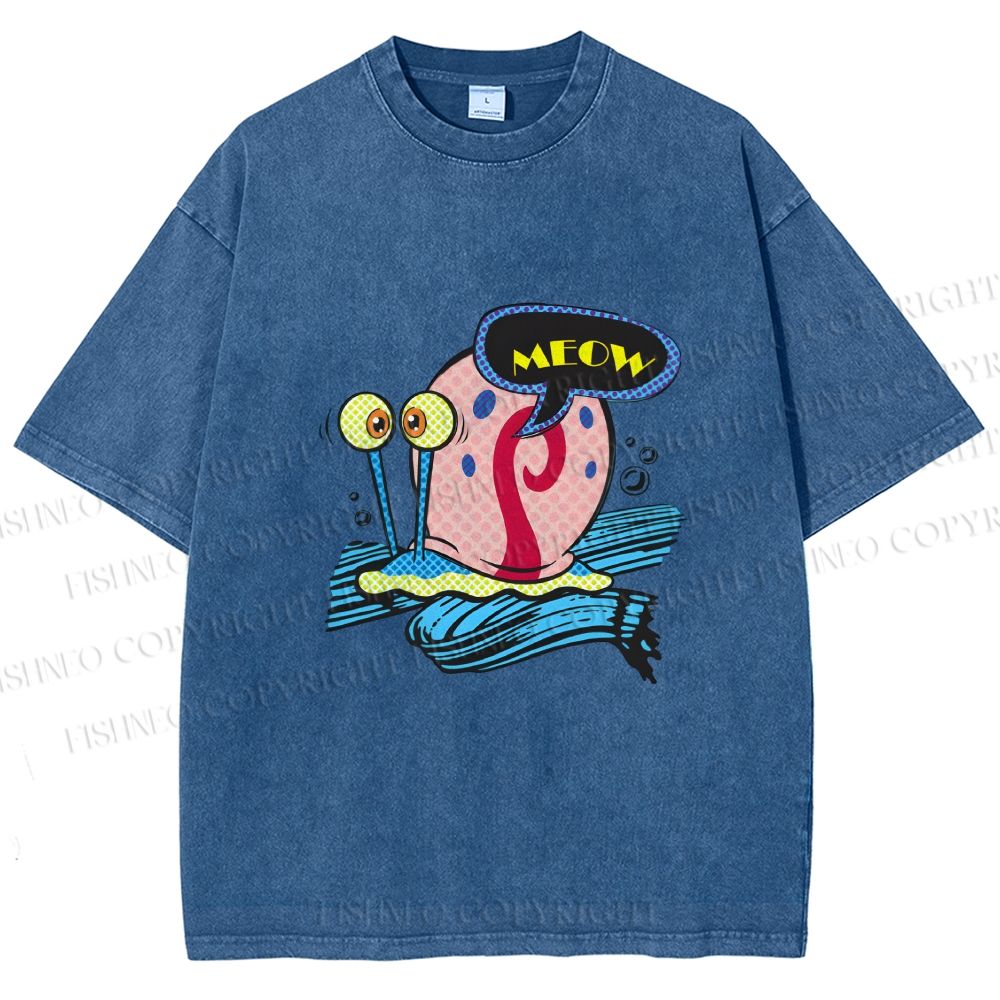 Unisex SpongeBob Gary the Snail Printed Washed Tee