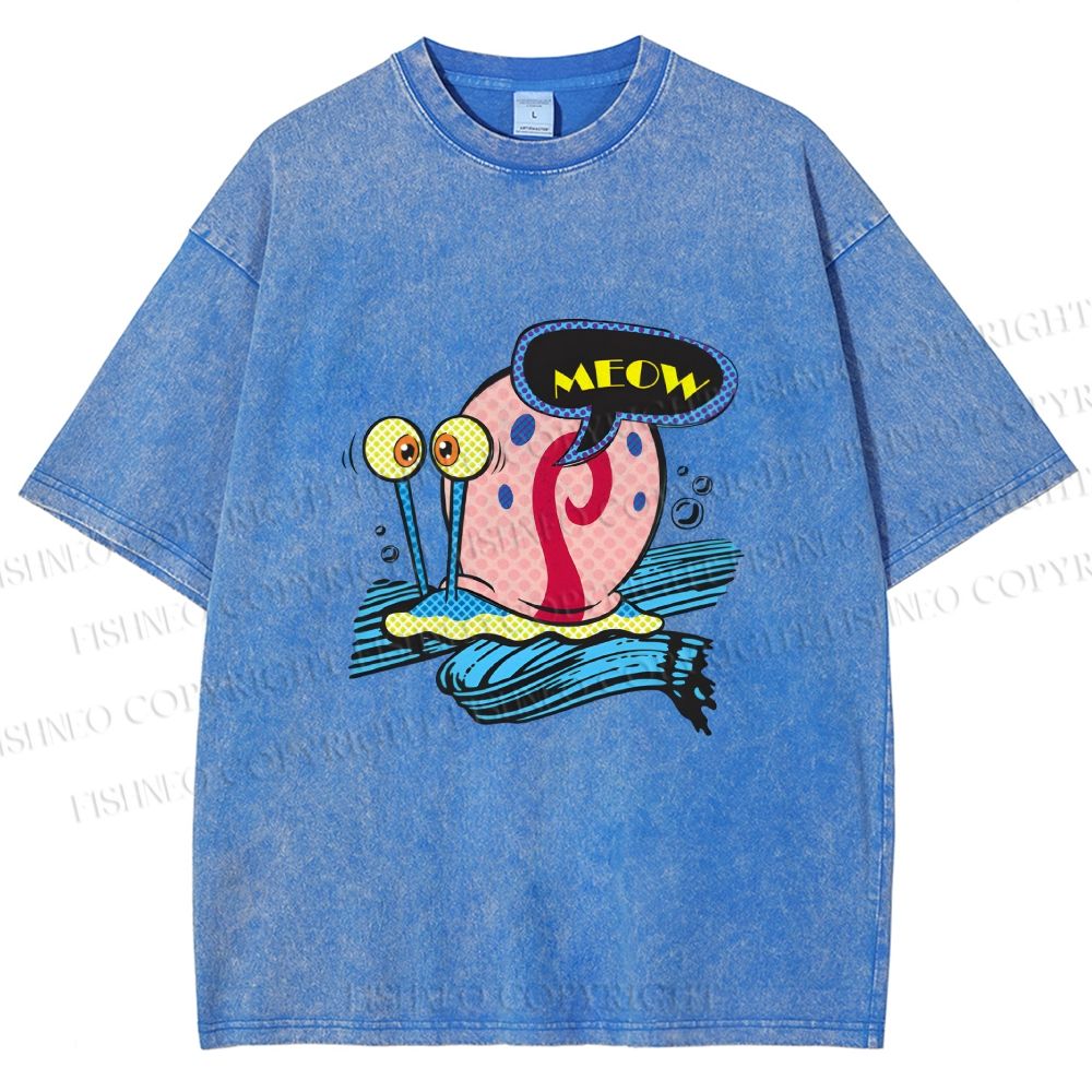 Unisex SpongeBob Gary the Snail Printed Washed Tee