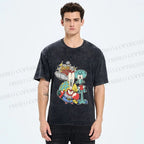 Unisex SpongeBob Squidward and Mr.Krabs Printed Washed Tee