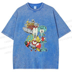 Unisex SpongeBob Squidward and Mr.Krabs Printed Washed Tee