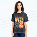 Unisex Yayoi Kusama Cats With Dots Printed Washed Tee