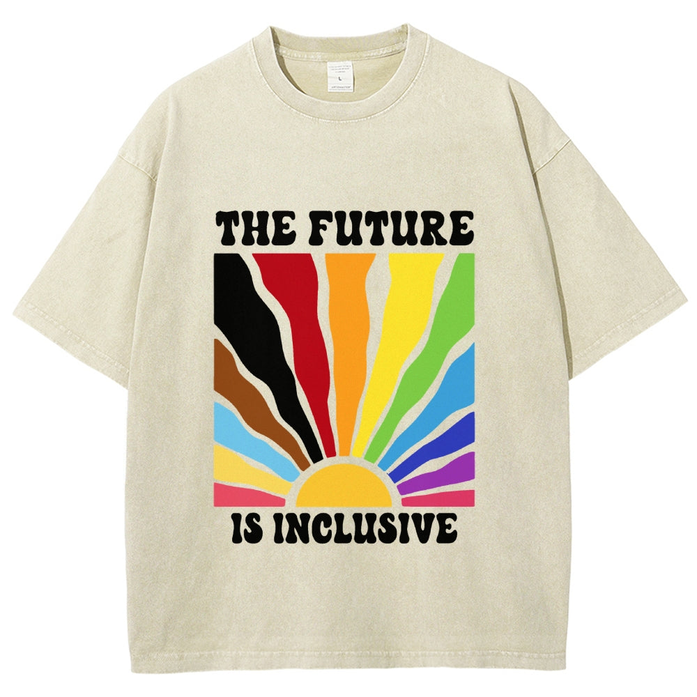 Unisex Pride Future Is Inclusive Printed Washed Tee
