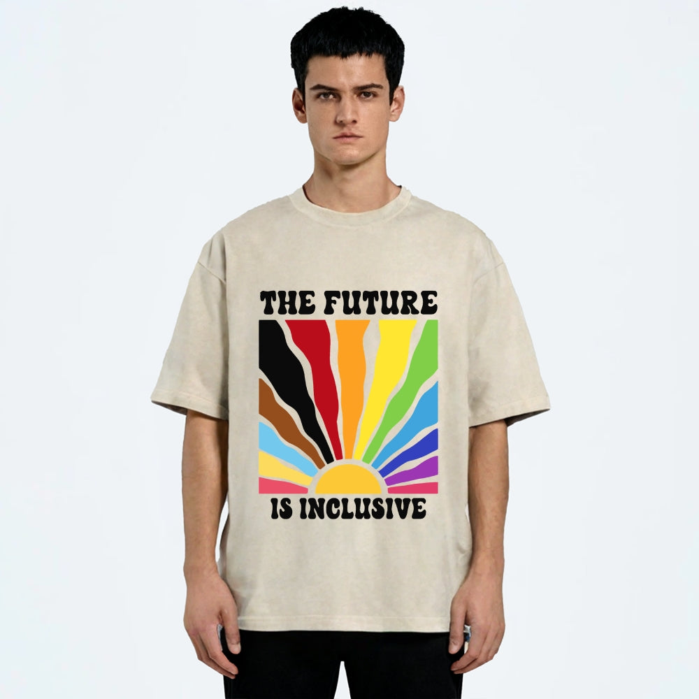 Unisex Pride Future Is Inclusive Printed Washed Tee