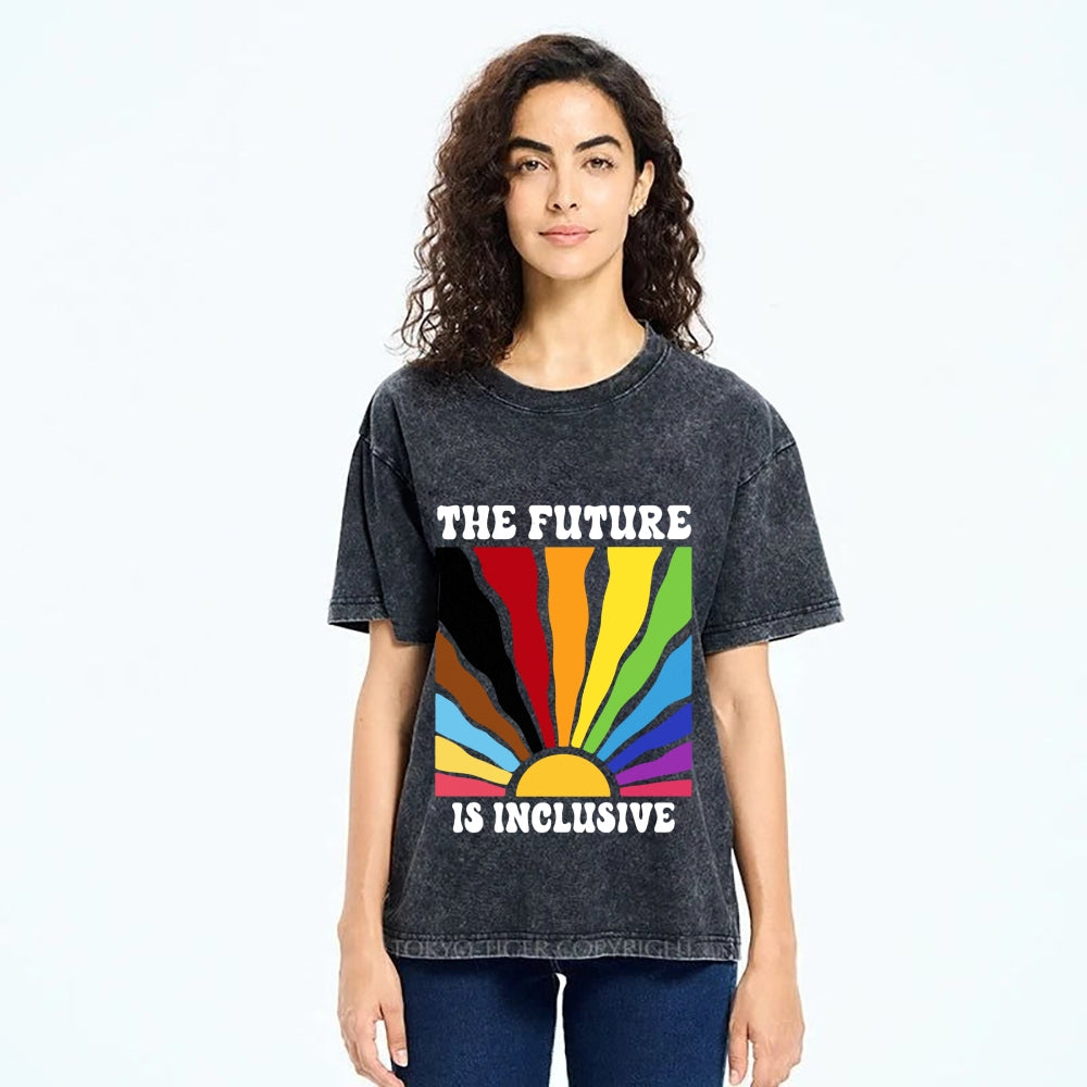 Unisex Pride Future Is Inclusive Printed Washed Tee