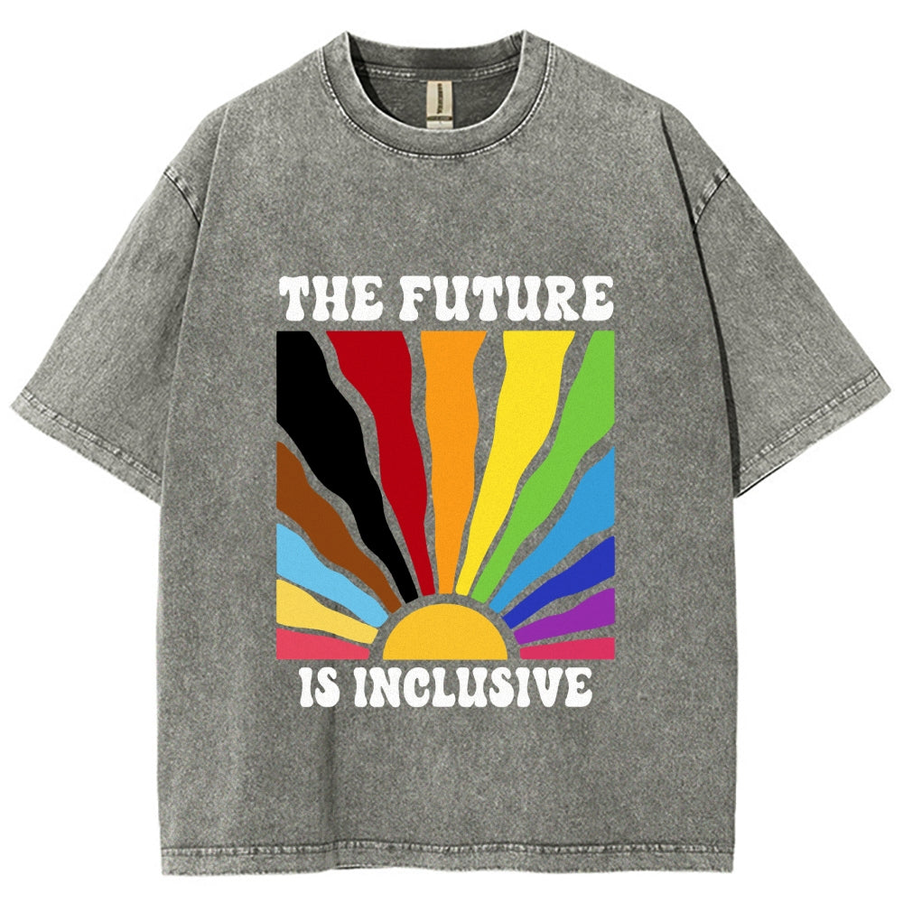 Unisex Pride Future Is Inclusive Printed Washed Tee