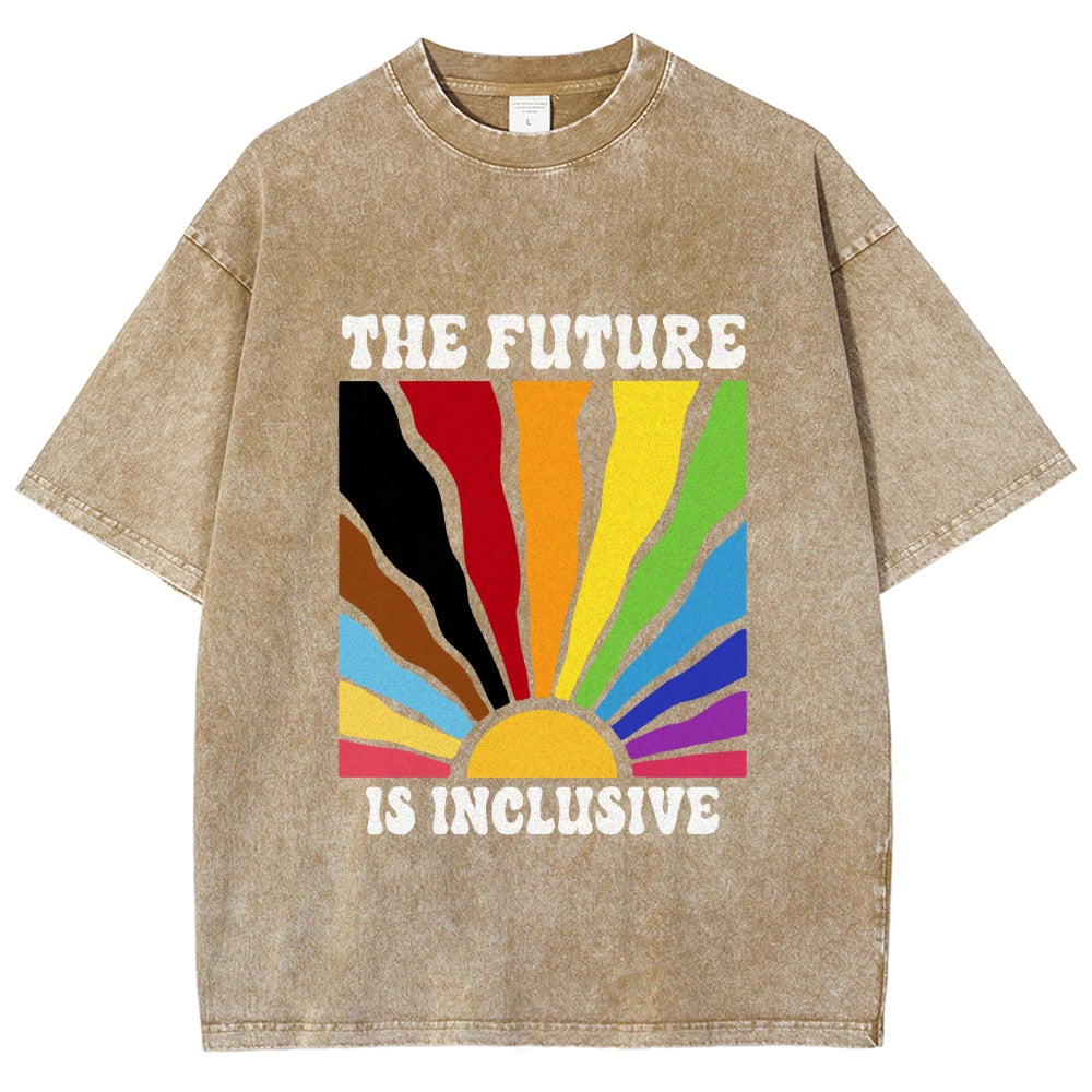 Unisex Pride Future Is Inclusive Printed Washed Tee
