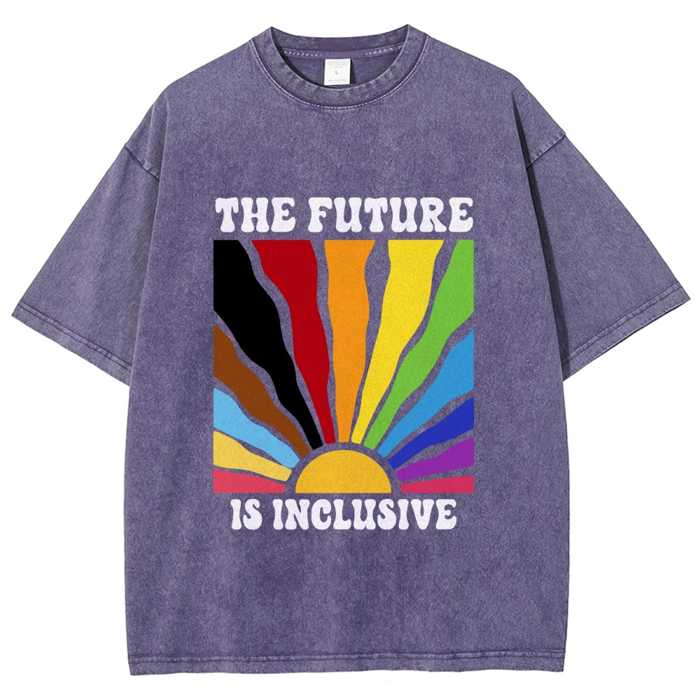 Unisex Pride Future Is Inclusive Printed Washed Tee