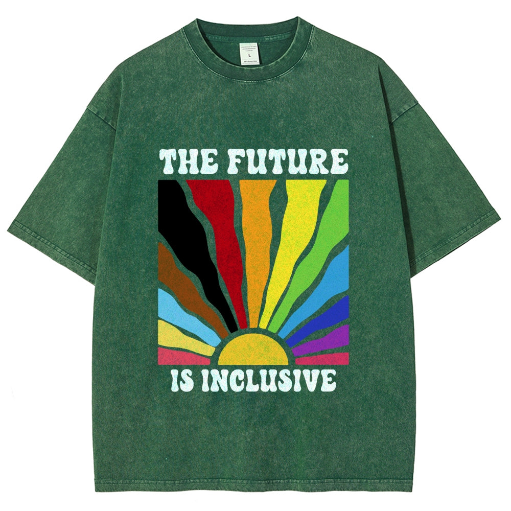 Unisex Pride Future Is Inclusive Printed Washed Tee