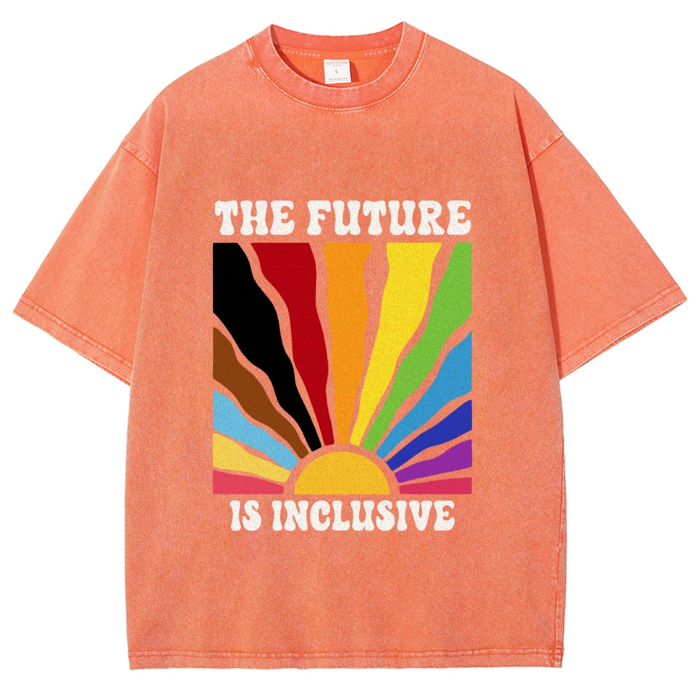 Unisex Pride Future Is Inclusive Printed Washed Tee