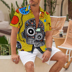 Abstract Robot Portrait With Crown Hawaiian Shirt