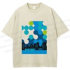 Unisex Bauhaus City Printed Washed Tee