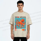 Unisex Yayoi-Style Octopus Printed Washed Tee