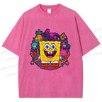Unisex Sponge Bob Printed Washed Tee