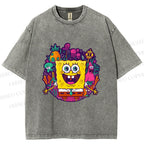 Unisex Sponge Bob Printed Washed Tee